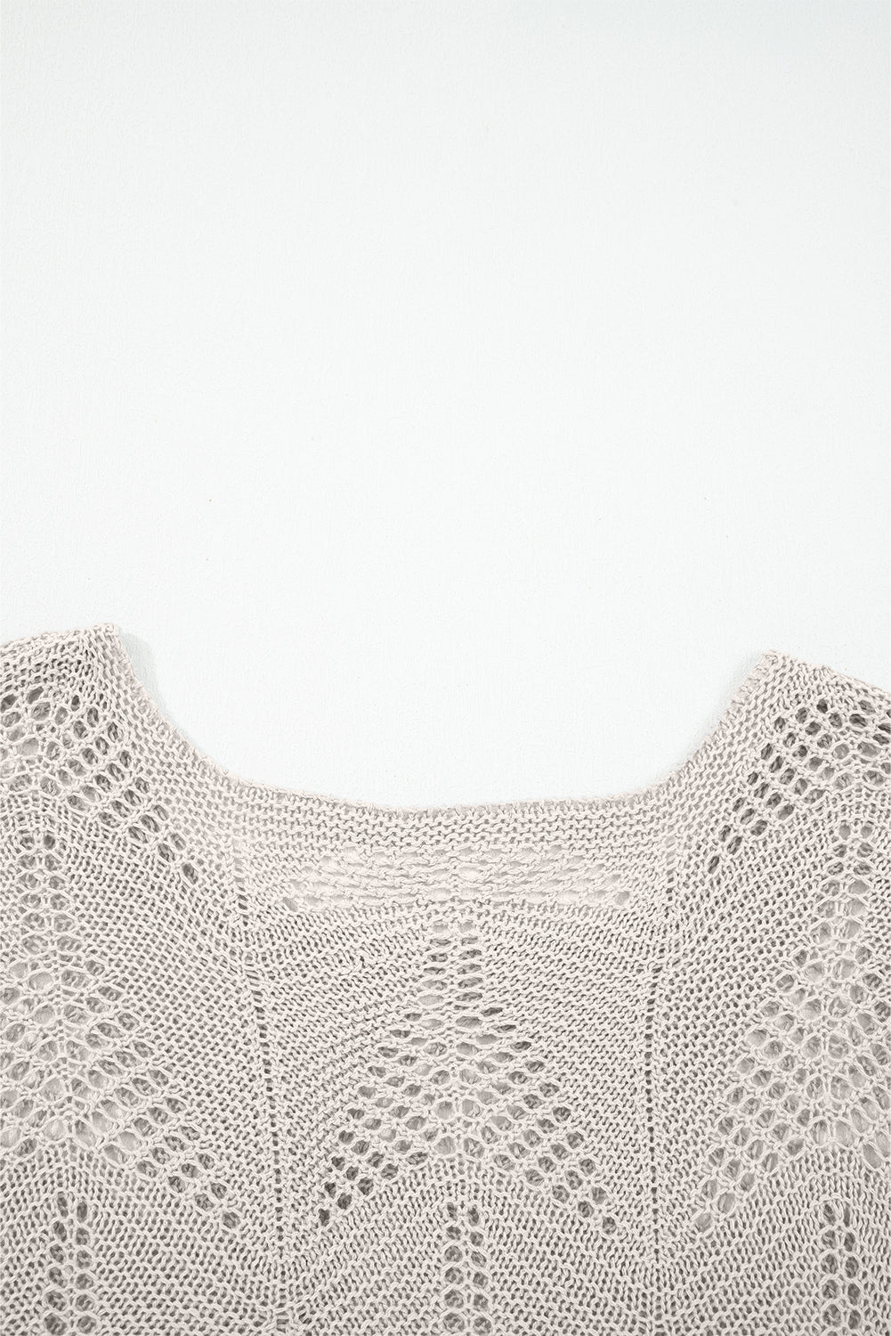Parchment Hollow Out Knit 7/8 Sleeve Casual Sweater